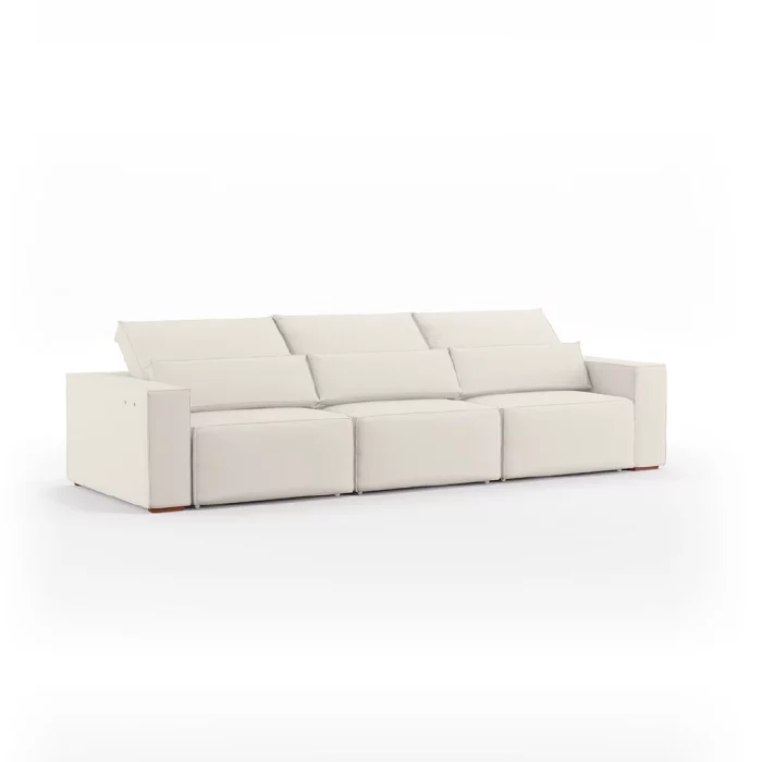 Sofá 3 Lugares Moma Assento Retrátil e Encosto Reclinável - Imagem 1