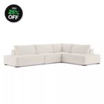Sofá 4 Lugares Clausi Com Assento Fixo Término em Chaise