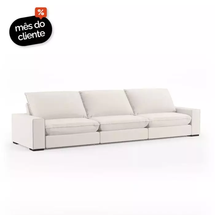 Sofá 3 Lugares Tuim Assento Retrátil e Encosto Reclinável - Imagem 1