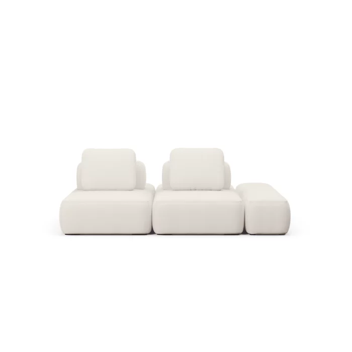 Sofá Modular Bono 2 Módulos com Puff Lateral e Encosto Solto - Imagem 1