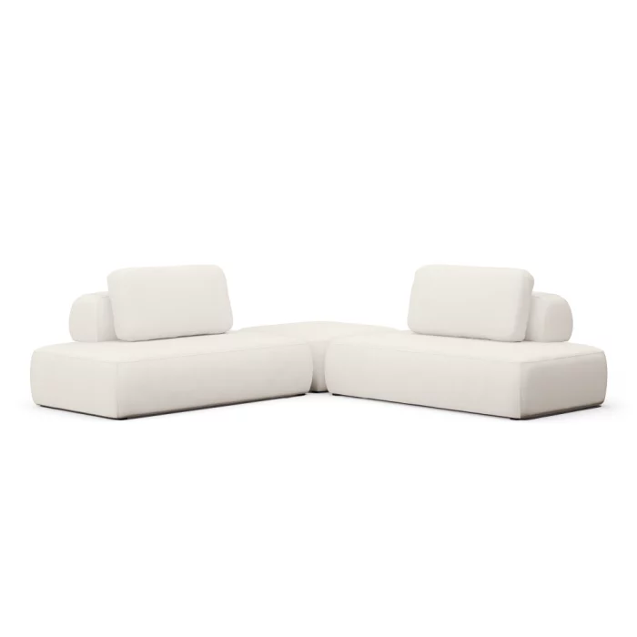 Sofá Modular Bono 2 Módulos Canto Com Puff e Encosto Solto - Imagem 1