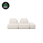 Sofá Modular Bono 2 Módulos com Puff Lateral e Encosto Solto