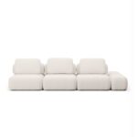 Sofá Modular Bono 3 Módulos Com Puff Lateral e Encosto Solto