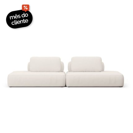 Sofá Modular Bono 2 Módulos Com Encosto Solto