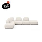 Sofá Modular Bono 6 Módulos Canto Com Puff e Encosto Solto