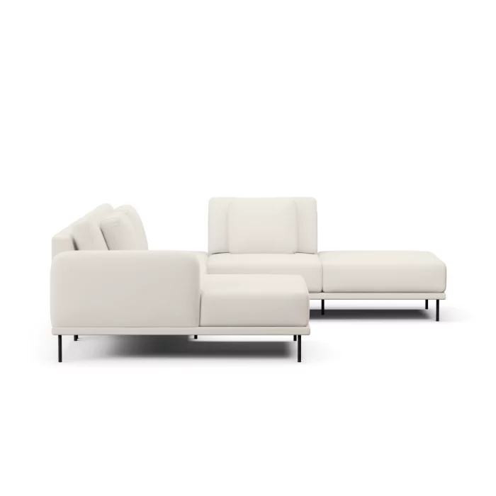 Sofá 5 Lugares Veso Canto Com Assento em Chaise e Puff - Imagem 7