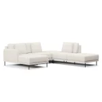 Sofá 5 Lugares Veso Canto Com Assento em Chaise e Puff