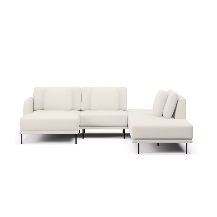 Sofá 5 Lugares Veso Canto Com Assento em Chaise e Puff - Imagem 8