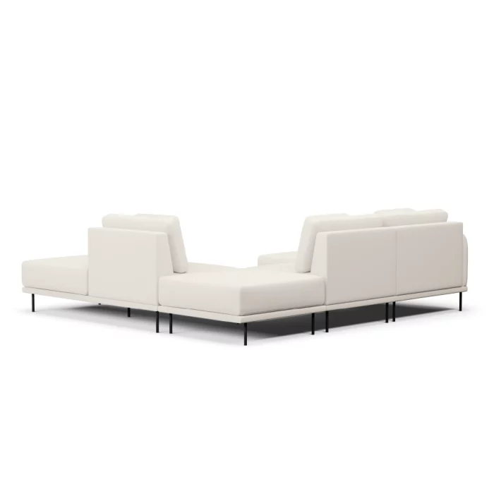 Sofá 5 Lugares Veso Canto Com Assento em Chaise e Puff - Imagem 10