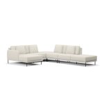 Sofá 6 Lugares Veso Com Assento em Chaise e Puff Canto