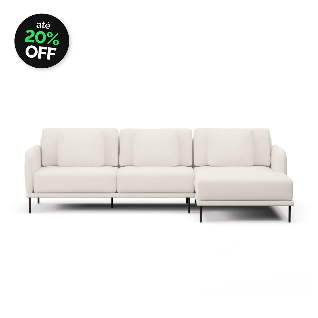 _BLACK - 2025-10-08T152701.026 Sofá 3 Lugares Veso Assento Fixo Com Chaise - Imagem 1