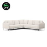 Sofá 5 Lugares Veso Canto Com Assento Fixo