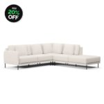 Sofá 5 Lugares Veso Canto Com Puff