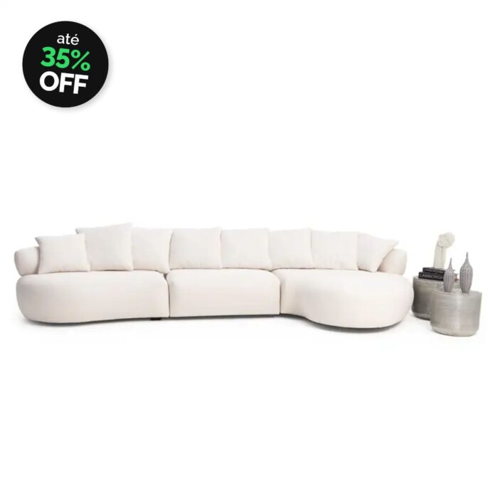 Sofá IA Bean Orgânico 3 Módulos Com Chaise - Imagem 1