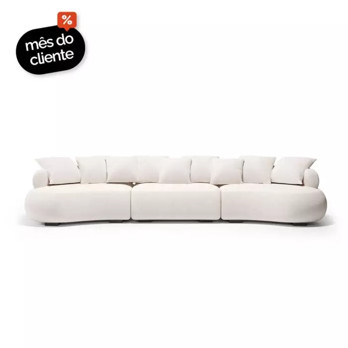 Sofá IA Bean Orgânico 3 Módulos Fixos - Imagem 1
