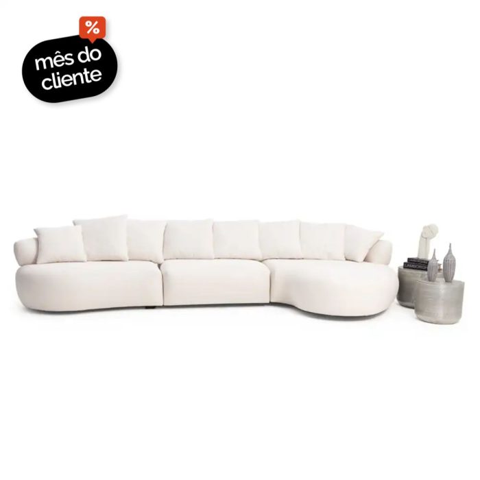 Sofá IA Bean Orgânico 3 Módulos Com Chaise - Imagem 1