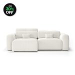 Sofá 2 Lugares Com Chaise IA Bold Com Almofadas Soltas