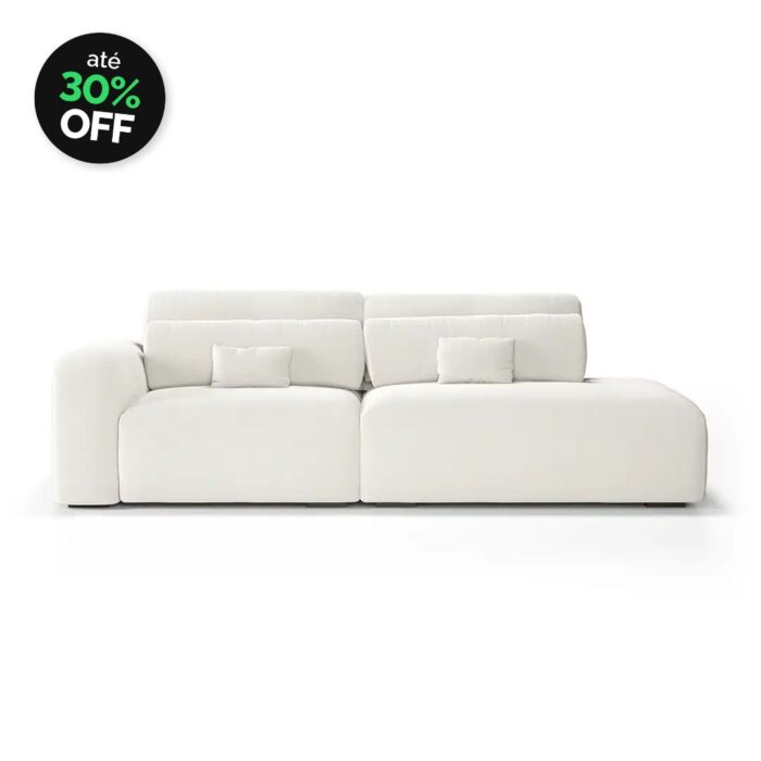 Sofá 2 Lugares IA Bold Assento Retrátil e Término em Chaise - Imagem 1