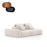 Sofá Glow Ilha 2 Módulos Com Puff e Encosto Automático