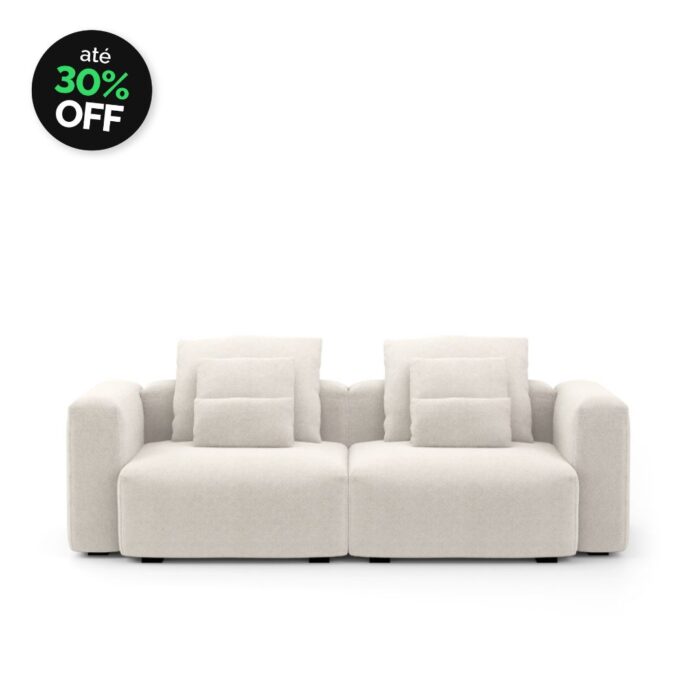 Sofá Glow 2 Lugares Retrátil com Encosto Fixo e Braço de 30cm - Imagem 1