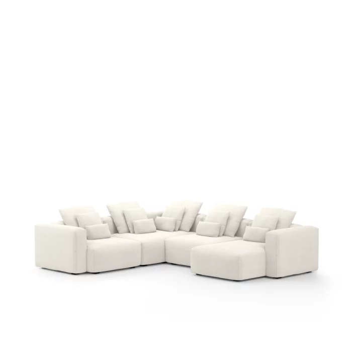 Sofá Glow 4 Lugares Assento em Chaise Encosto Fixo e Braço 20cm - Imagem 1
