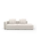 Sofá Glow 2 Lugares Com Chaise Encosto Fixo e Braço Lateral Direito 30cm