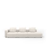 Sofá Glow 3 Lugares Com Chaise Encosto Fixo e Braço Lateral Direito 30cm