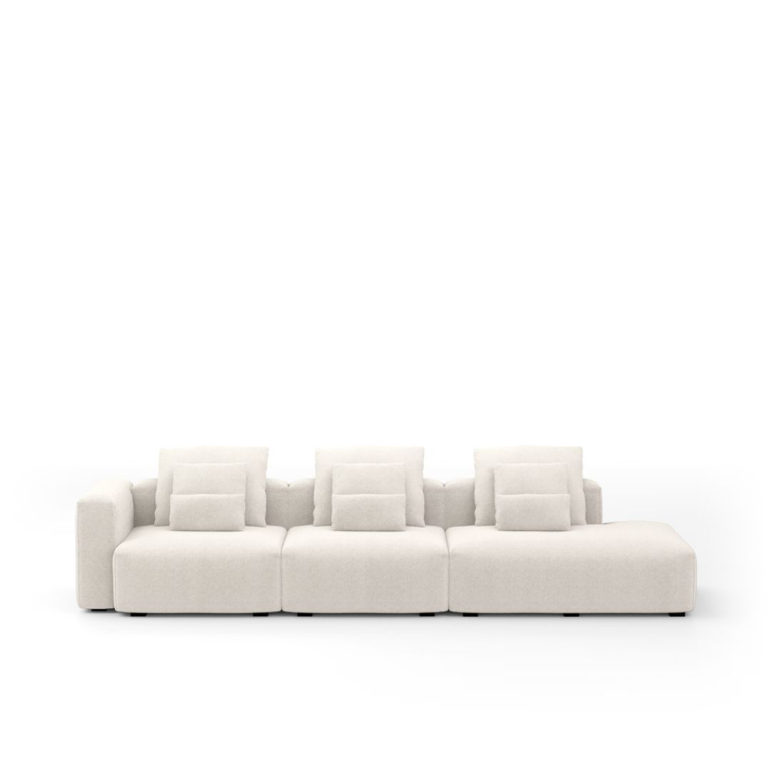 _BLACK - 2025-12-01T152740.691 Sofá Glow 3 Lugares Com Chaise Encosto Fixo e Braço Lateral Direito 30cm - Imagem 1