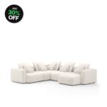 Sofá Glow 4 Lugares Assento em Chaise Encosto Fixo e Braço 30cm