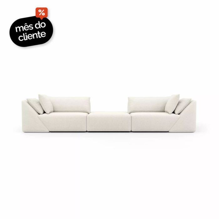 Sofá Vert 2 Módulos Com Puff Frontal - Imagem 1