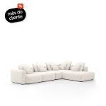 Sofá Glow 4 Lugares Assento Retrátil Encosto Fixo e Braço Lateral Direito 20cm