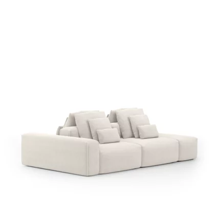 Sofá Glow Ilha 2 Módulos Com Puff e Encosto Automático