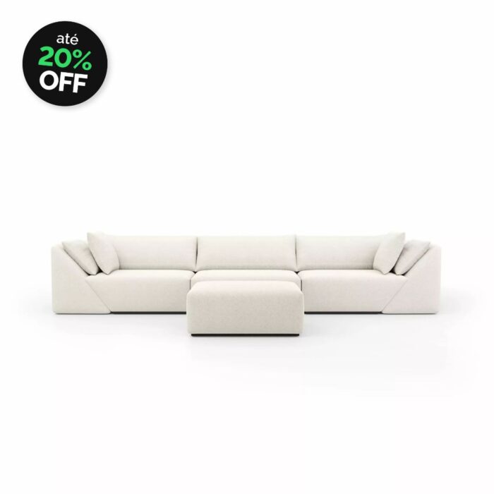 Sofá Vert 3 Módulos Com Puff Frontal - Imagem 1