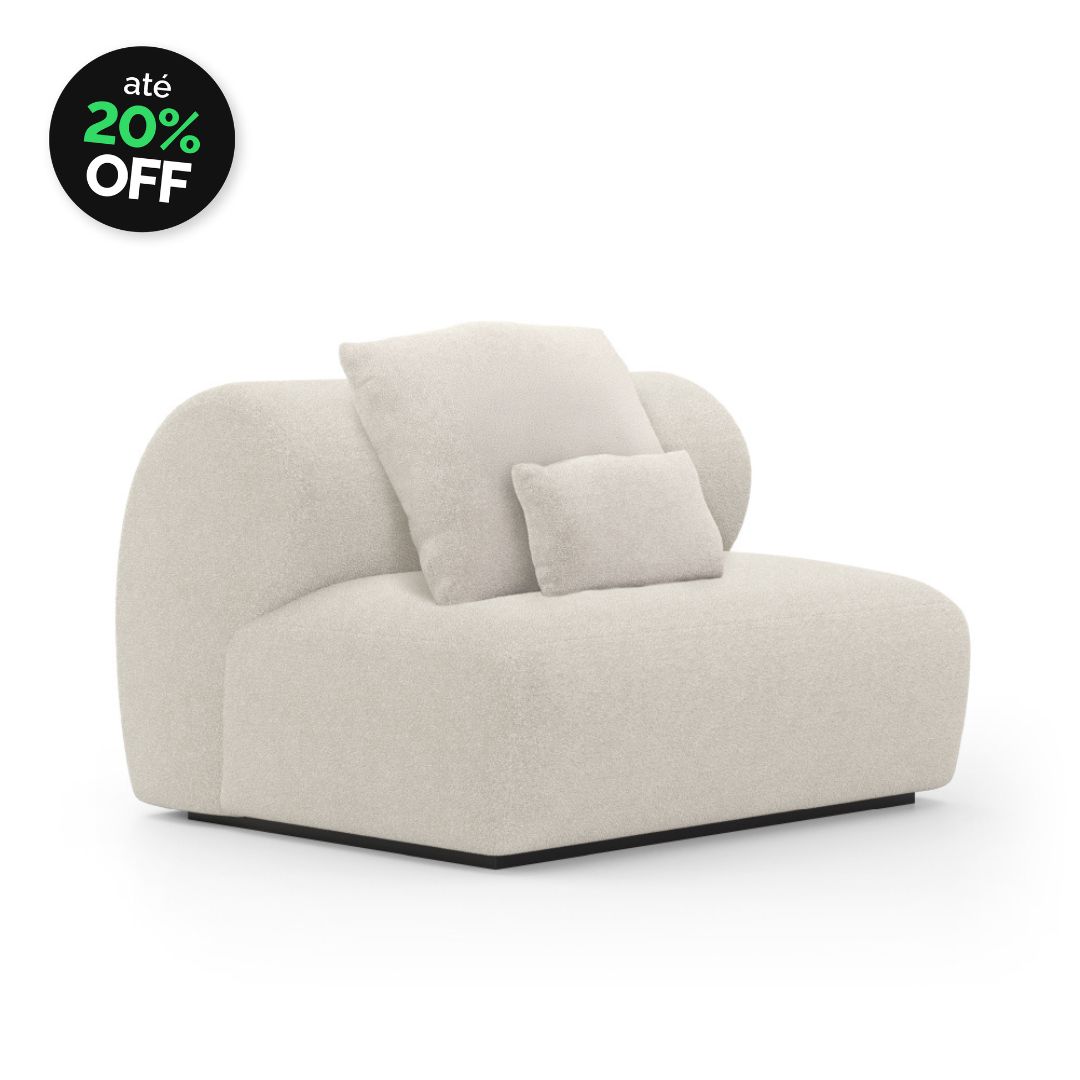 _BLACK (24) Sofá Aron 1 Módulo Encosto Fixo Sem Braço - Imagem 1