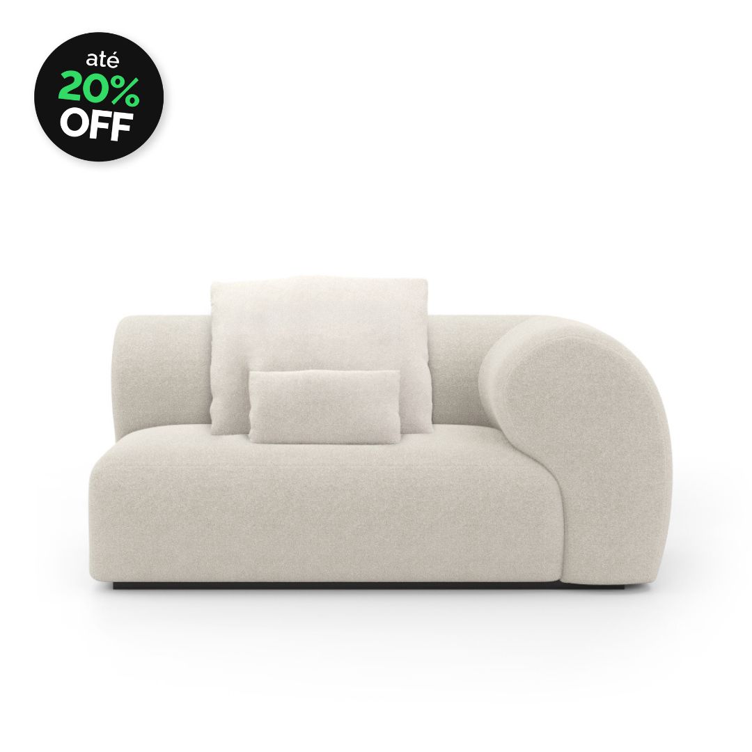 _BLACK (25) Sofá Aron 1 Módulo Com Braço Lateral Esquerdo e Encosto Fixo - Imagem 1