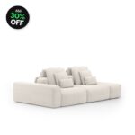 Sofá Glow Ilha 2 Módulos Com Puff e Encosto Automático