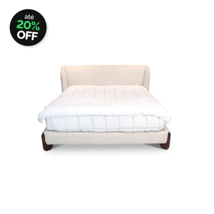 Cama Dama Com Pés de Madeira Eucalipto - Imagem 1