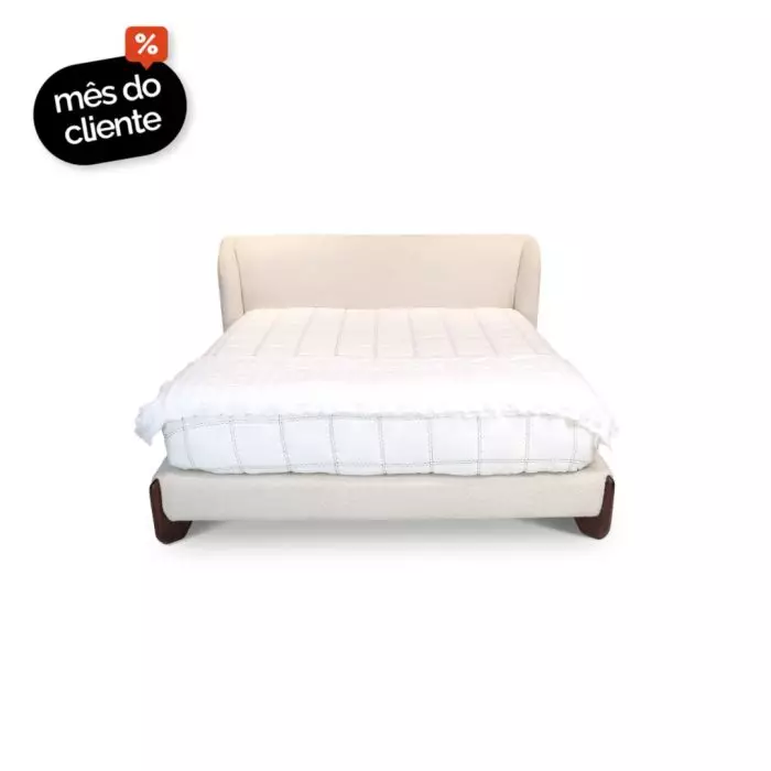 Cama Dama Com Pés de Madeira Eucalipto - Imagem 1