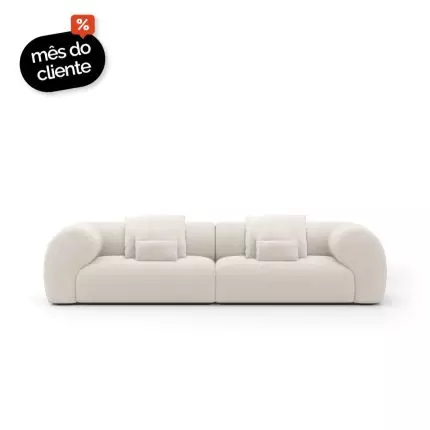Sofá Aron 2 Módulos Assento e Encosto Fixo