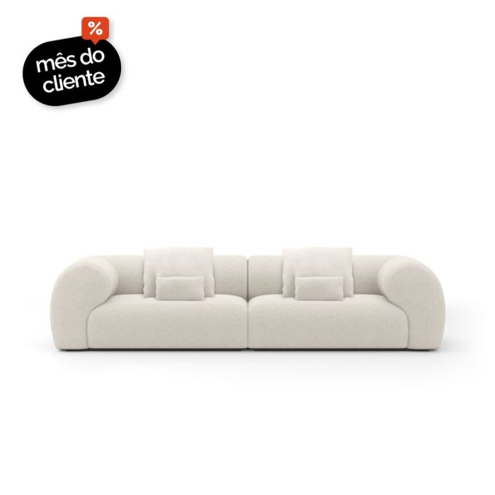 Sofá Aron 2 Módulos Assento e Encosto Fixo - Imagem 1