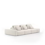 Sofá Glow 3 Módulos Ilha Com Puff Braço Direito 30cm e Encosto Manual