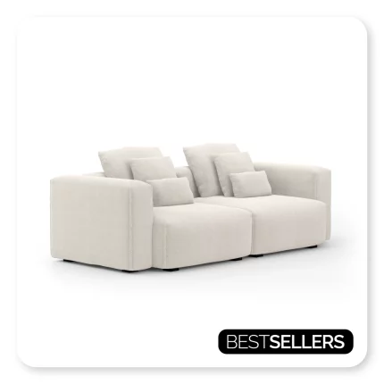 Sofá Glow 2 Lugares Retrátil com Encosto Fixo