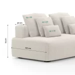 Sofá Glow 3 Módulos Com Encosto e Almofadas Soltas - Imagem 4
