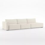 Sofá Clausi 3 Lugares Com Assento Fixo Braço Lateral Direito