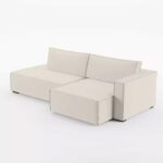 Sofá Clausi 2 Lugares Com Assento Retrátil Término em Chaise e Braço Direito