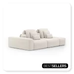Sofá Glow Ilha Com Puff Lateral e Encosto Automático