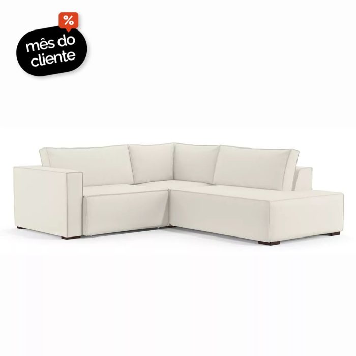 Sofá 3 Lugares Clausi Com Assento Retrátil e Encosto Fixo - Imagem 1