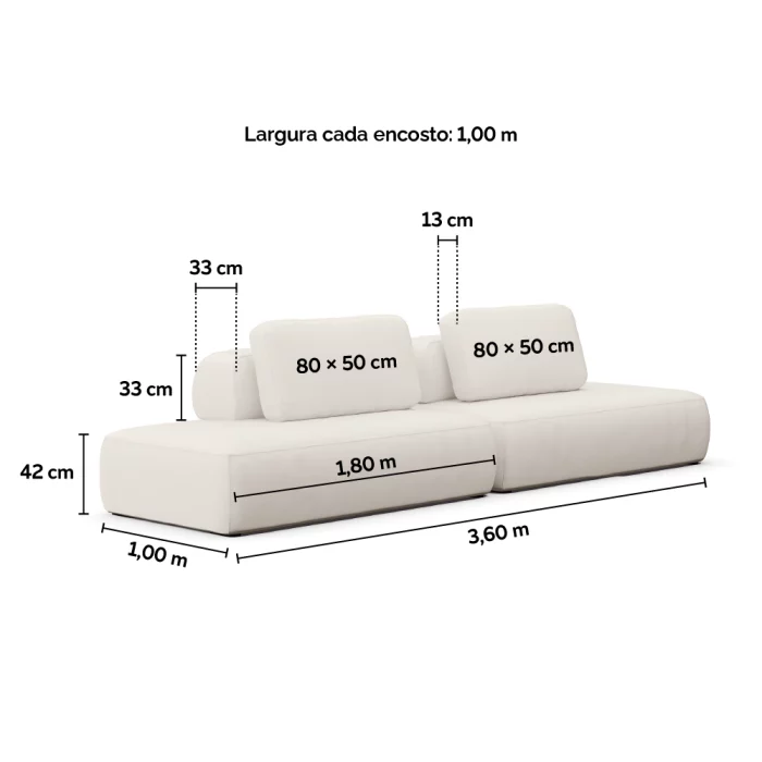 Sofá Bono 2 Módulos Em Chaise - Imagem 3