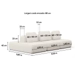 Sofá Bono 3 módulos Em Ilha - Imagem 3