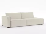 Sofá Clausi 2 Lugares Com Assento Fixo, Término em Chaise e Braço Direito - Imagem 4